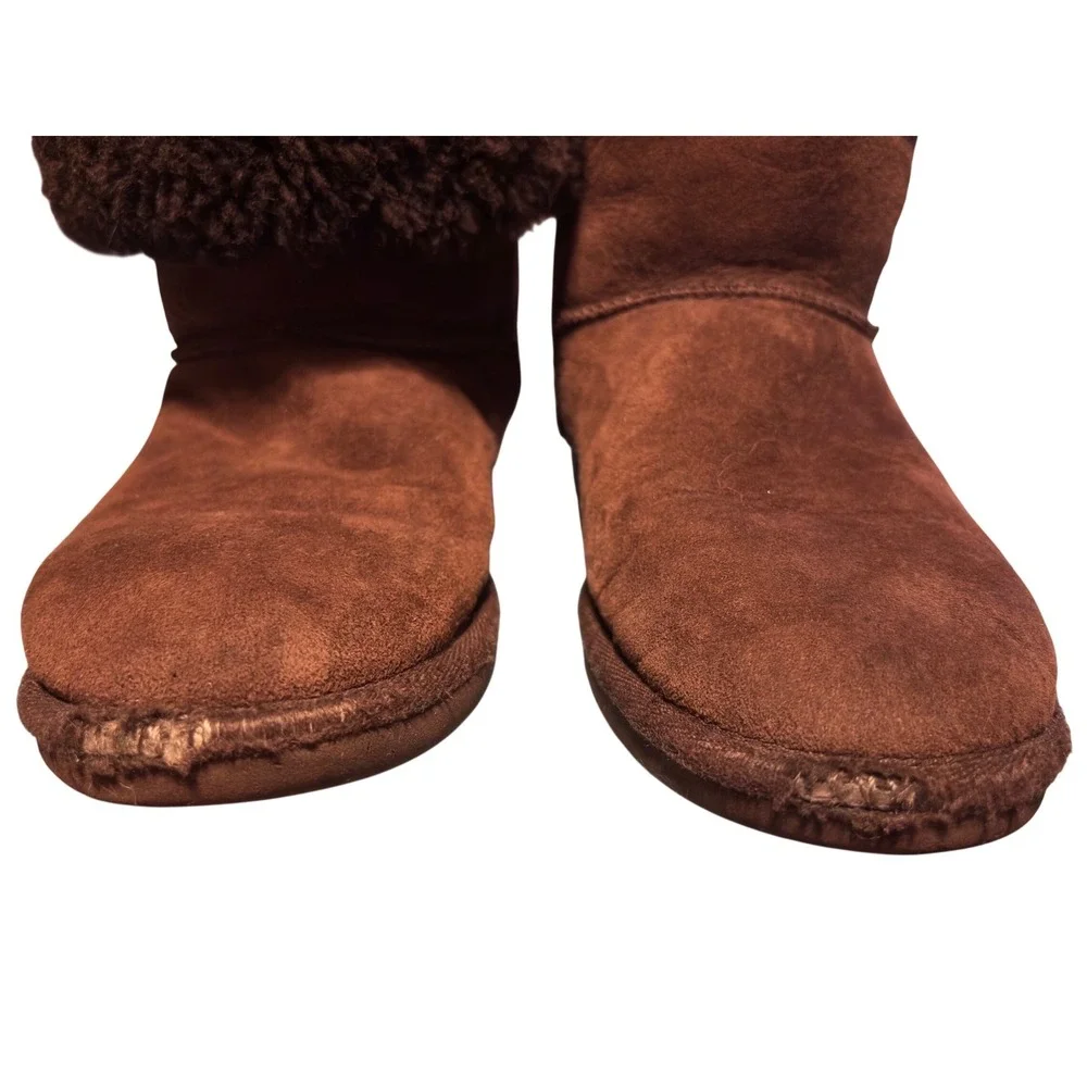 UGG Australia Classic Tall 5815 Brown Suede Sheepskin Lined Boots Women Size 7 W